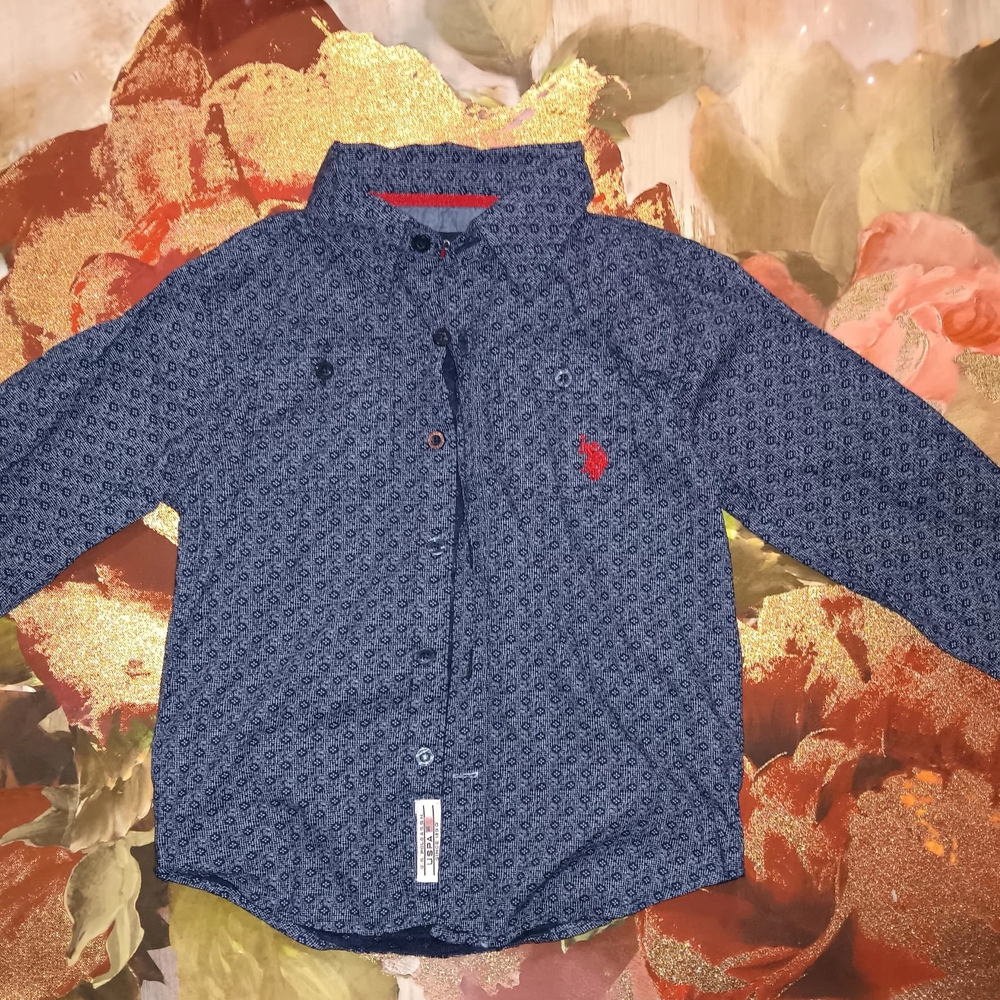 Polo by Ralph Lauren Kids Blue Patterned Button Down Shirt 5/6